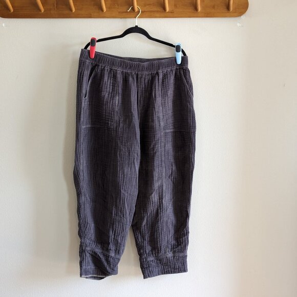 Madewell Pants - Madewell Lightspun Tapered Huston Pull-On Crop Pants - Dyed Charcoal XL